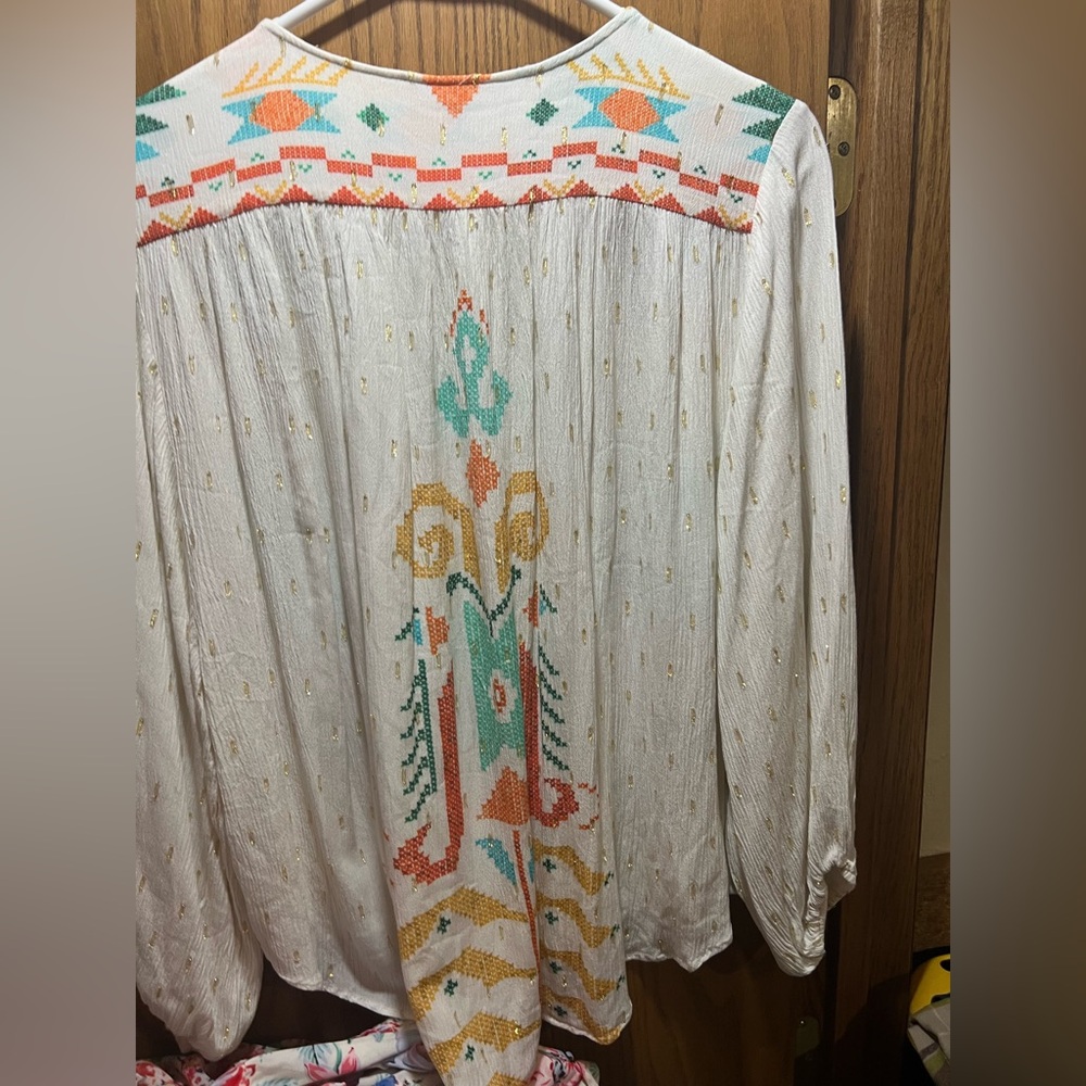 Embroidered long sleeve top Zara